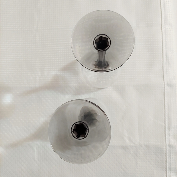 Libbey Water Wine Goblets Amethyst Applied Tulip Stem Glasses Pedestal Elegant - Picture 4 of 7